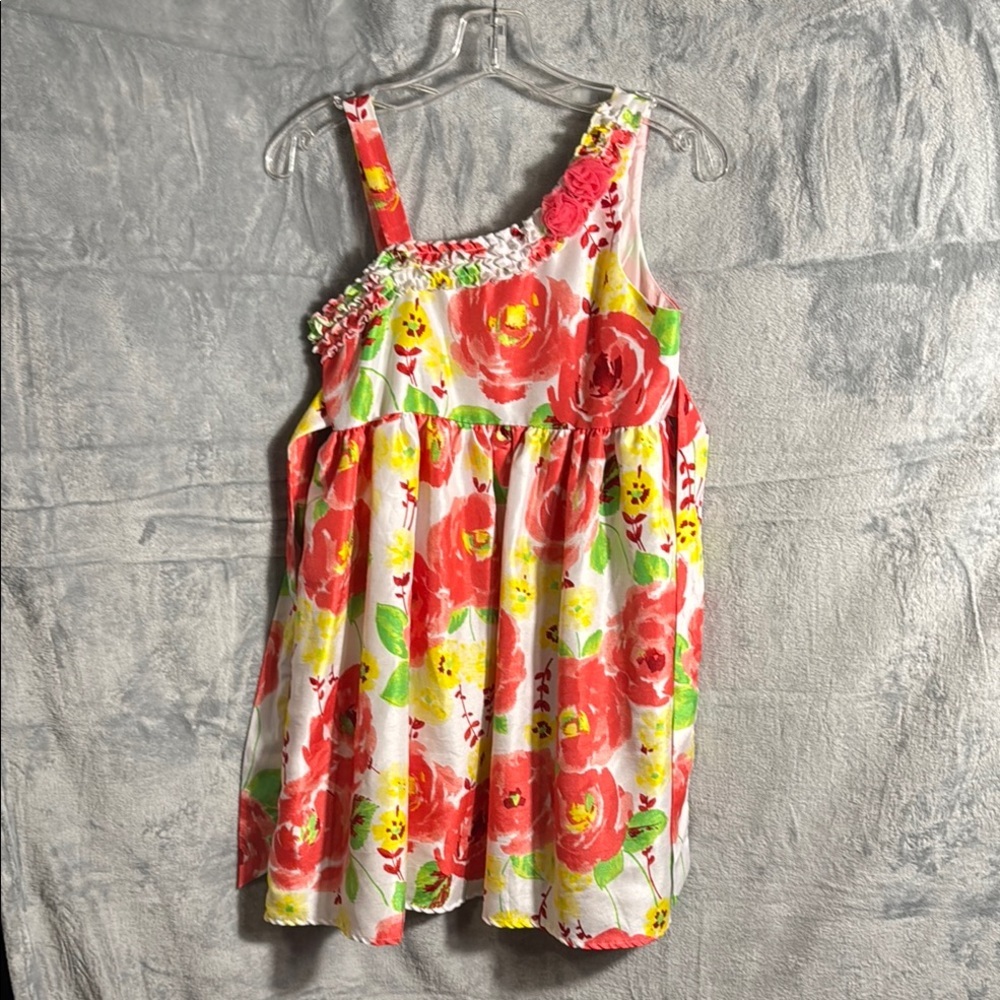 Floral Kids Dress - Red, pink, Yellow, Green perfect for spring or Easter